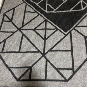 Tory Burch Black and Gray Cashmere Wrap